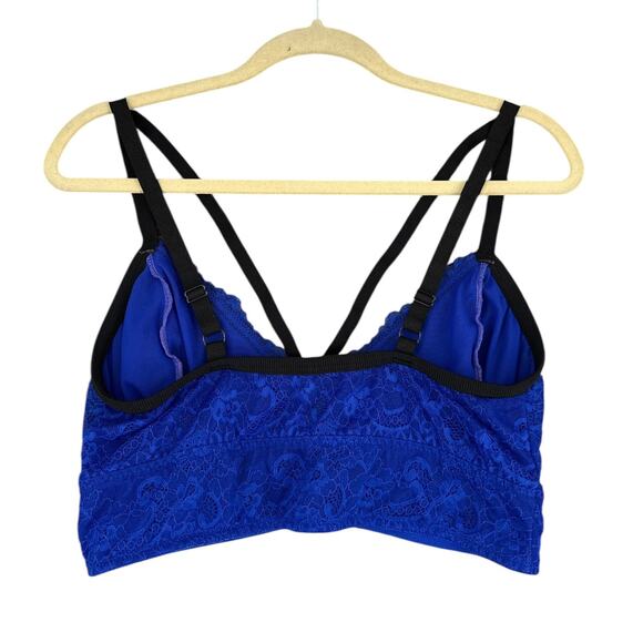 Torrid Blue Bralette Lace Black Trim Lingerie Intimate Bralette Womens Size 1 - Picture 2 of 4